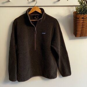 Patagonia Dark Brown Sherpa Quarter-Zip Fleece Pullover